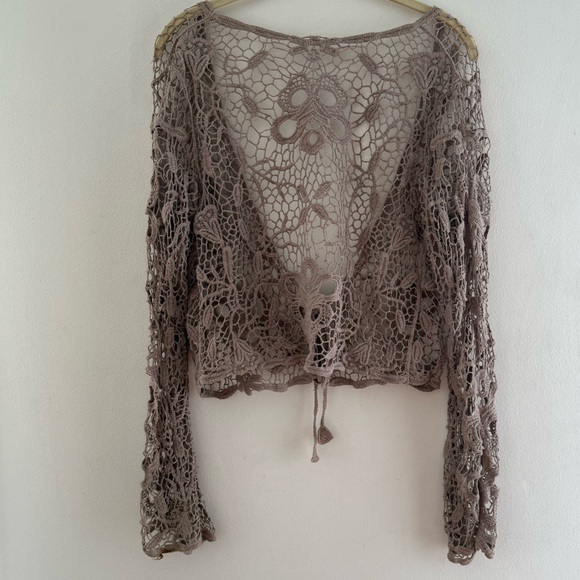 Crochet Open-Front Cardigan - Picture 3 of 6